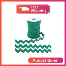 GORGECRAFT Rick Rack Trim 25 Yards 10mm Wide RIC Rac Ribbon Green Wave Bending F