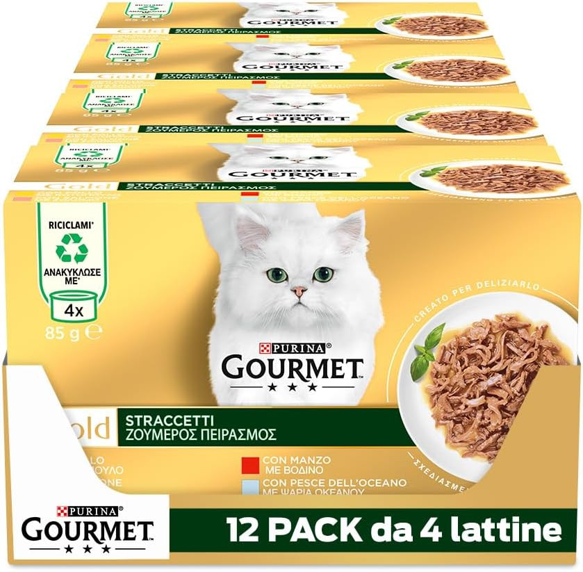 Purina Gourmet Gold Straccetti Manzo Pollo e Pesce - Multipack 85g