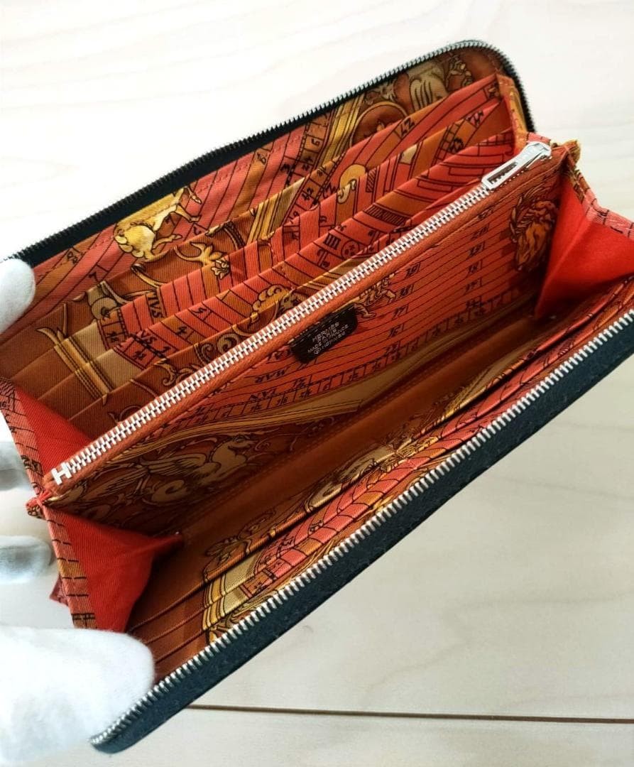 Hermes Azap Silk In Long Wallet 20x11x2cm Black Palladium Box Luxury Edition thumbnail 4