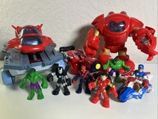 Imaginext Marvel Figure & Vehicle Lot Hulk Iron Man Spider Man Captain America