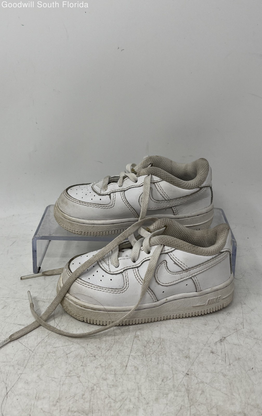 Nike Kids Force 1 LE DH2926-111 White Low Top Lace-Up Sneaker Shoes Size 7C