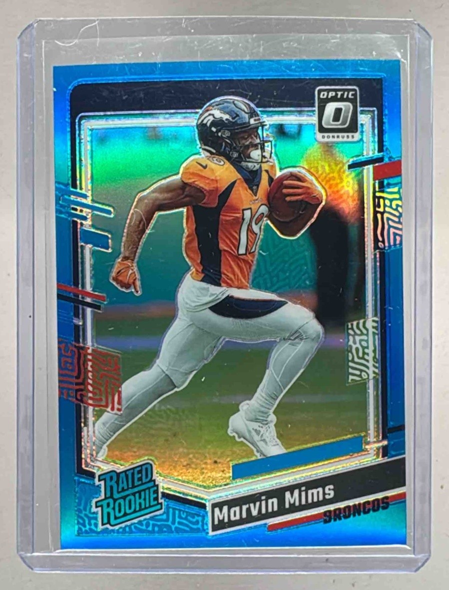 Marvin Mims 2023 Panini Donruss Optic #231 Aqua Prizm RC Rated Rookie /299