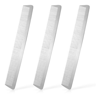 Metal Comb, 3 Pcs Stainless Steel Hair Combs Barber 21.5 cm x 3 x 0.1 