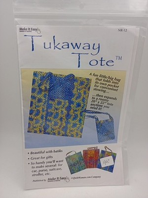 Make It Easy Tukaway Tote Pattern Shopping Bag 2007 Foldable 20x22 New