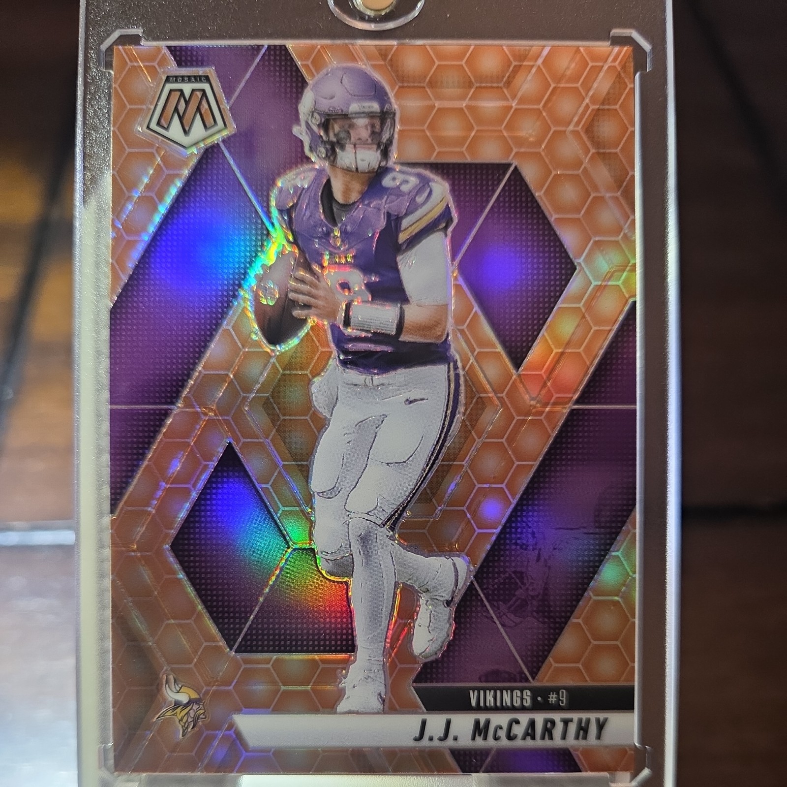 2025 Panini Mosaic J.J. McCarthy Honeycomb SSP #195 Vikings QB Case Hit