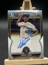 Abner Uribe 2023 Bowman Chrome 1st Auto RC #CPA-AU MilWAUKEE BREWERS