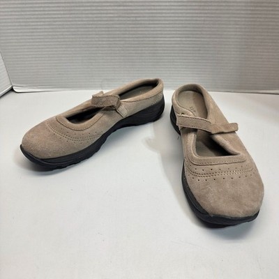 LL Bean Womens 8 Tan Suede Mary Jane Mules Slip On Comfort Shoes 0 GRJ2 04