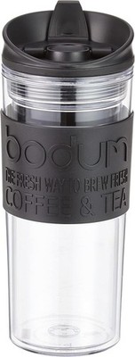 Bodum Travel Mug Thermobecher 0,45l schwarz Kunststoff Klappdeckel 11101 01S