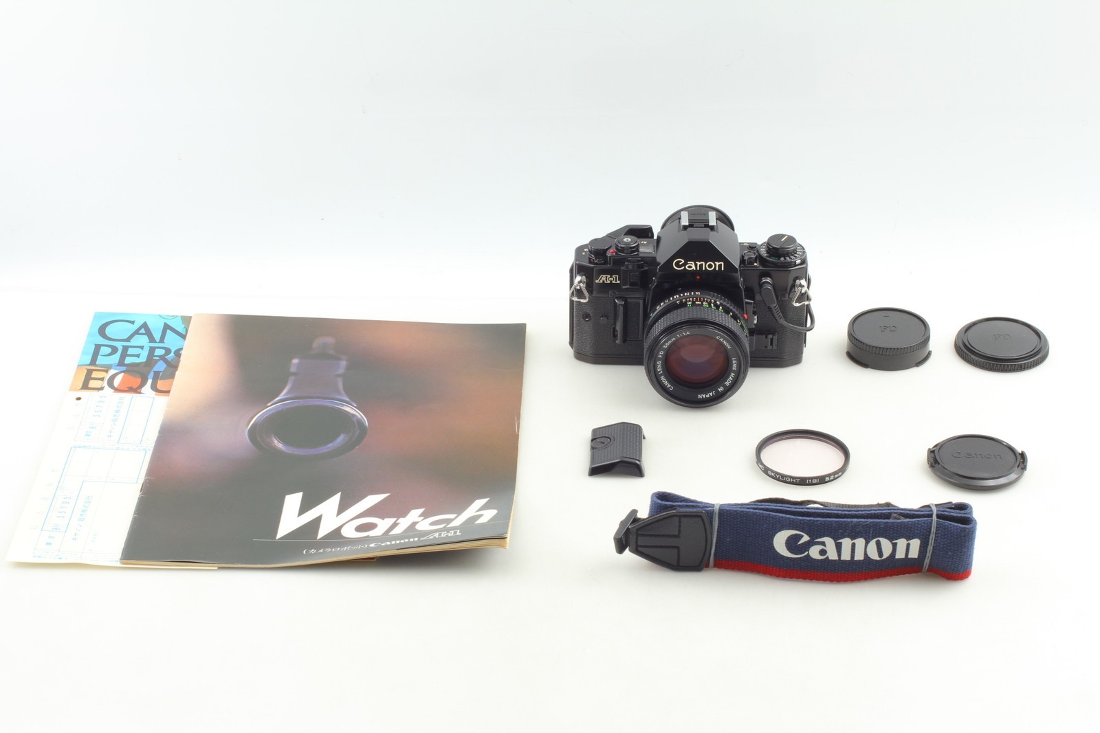 *Ecc + 5 con cinturino * Canon A-1 fotocamera reflex pellicola 35 mm nuovo... foto 3