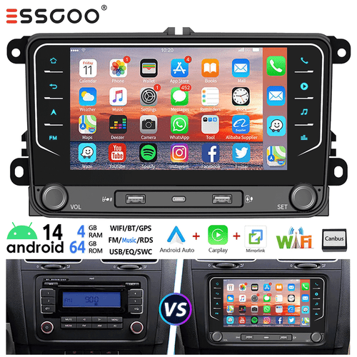4+64G CarPlay Autoradio Android GPS RDS Für VW GOLF 5 6 Passat Touran Tiguan EOS - Bild 1 von 18