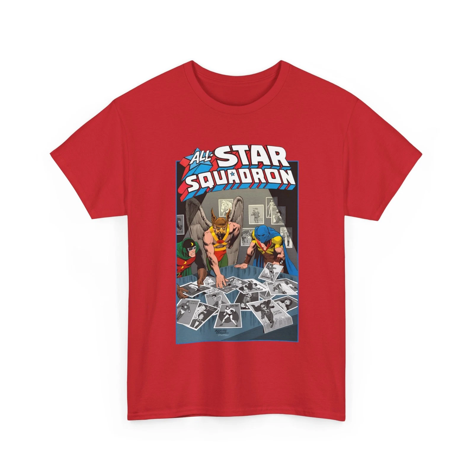 All-Star Squadron T-Shirt - Hawkman, Dr Mid-Nite, Atom - JSA Members - DC Comics