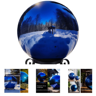 Stainless Steel Gazing Globe 10 Inch Mirror Sphere Garden Outdoor Lawn Pond Yard