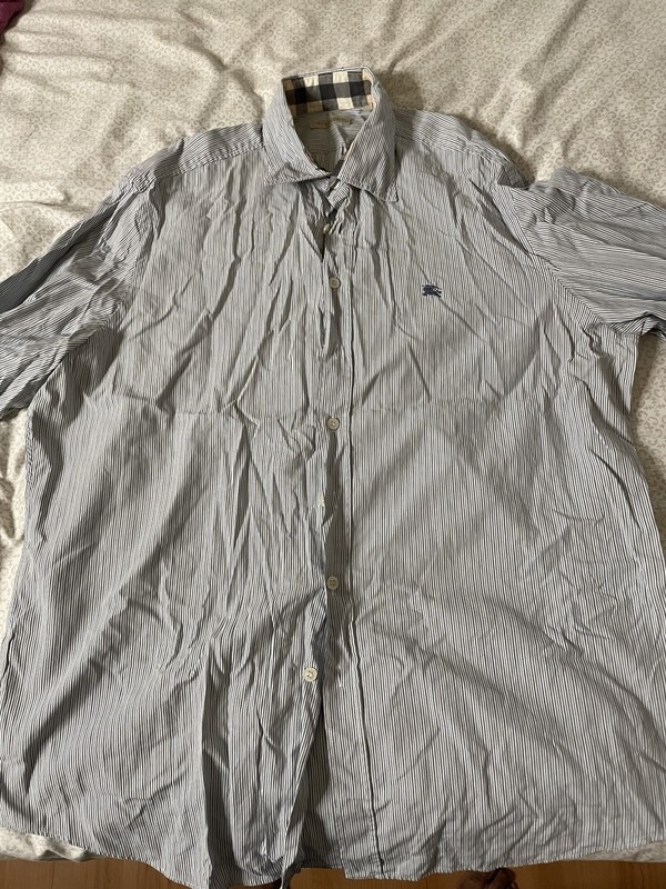 Burberry Brit Men's Classic Fit Stripes Cotton Long Sleeve Shirt XL