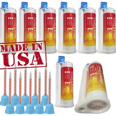 Temporary Crown and Bridge Material with 10 mixing Tips 10:1 All Shades Temp C&B