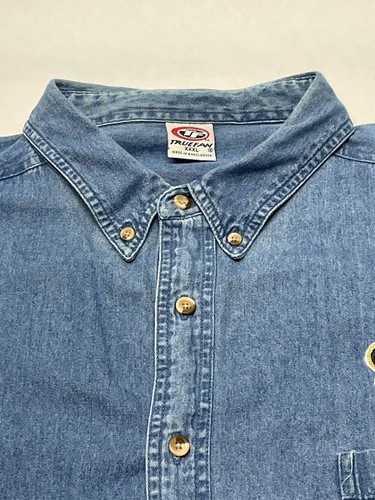 Vintage St Louis Rams Denim Blue Jean Button Up Shirt Mens XXXL 90s Y2K NFL Football - Bild 4 von 19