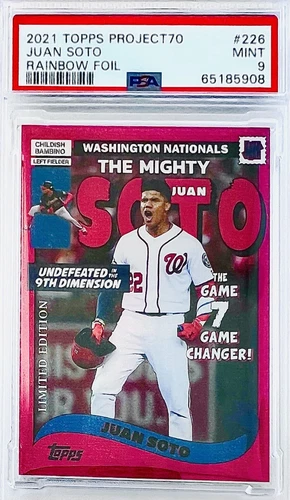 2021 Topps Project 70 Juan Soto Undefeated Rainbow Foil SP #/70 PSA 9 🔥