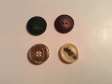 32 New 2 & 4-Hole Flat Sewing Buttons 8 of each color  Suit Coat Jacket Blazer 