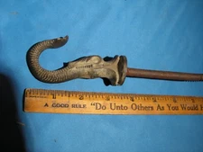 Antique Ceiling Hanging Hook of Fish Vintage Cast Iron Bird Cage Light Hardware 