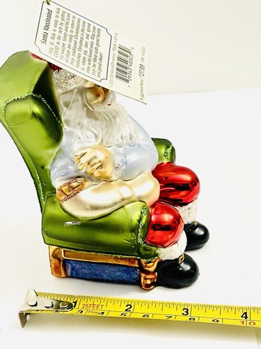 Old World Christmas Blown Glass Ornament Santa Sitting In Green Chair NWT - Picture 9 of 11
