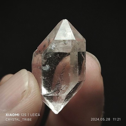 7 g natürlicher Herkimer Diamant Quarz Kristall doppelter Abschluss Heilung 4626