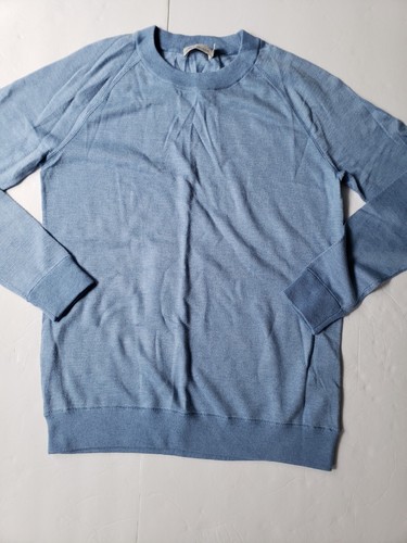 PETER MILLAR Crown Soft Birdseye Crewneck Sweater Jumper Light Blue Size S NWOT - Picture 3 of 12