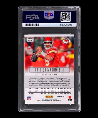 2023 Panini Prizm Flashback Silver Prizm Patrick Mahomes II #PF-6 PSA 9 MINT 2023 Panini Prizm Flashback Silver Prizm Patrick Mahomes II #PF-6 PSA 9 MINT