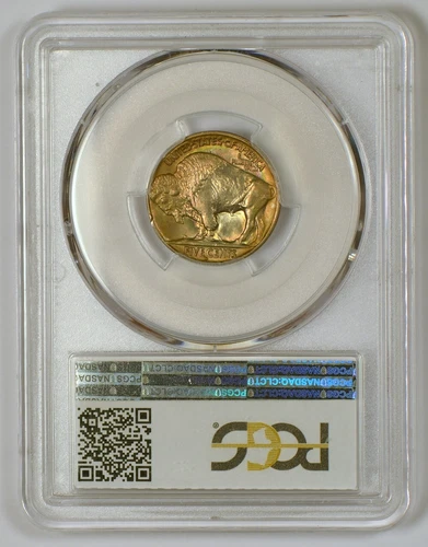 Toned 1935-D Buffalo Nickel Coin from the Denver Mint Graded MS65 by PCGS