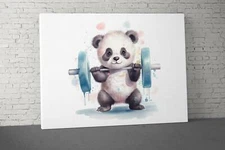 Motivational Weightlifting Wall Art - Large Panda Canvas