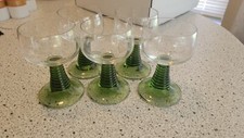 Vintage Glasses 5 Green  Clear