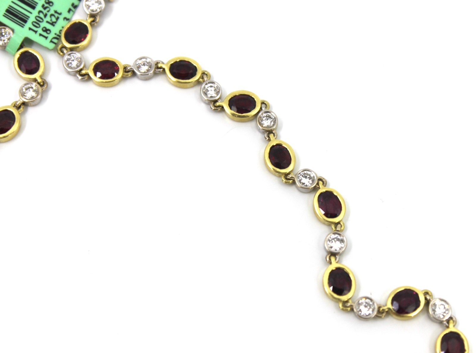 17k Solid Yellow & White Gold Ruby & Diamond Tenn… - image 11