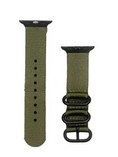 Nylon Olive Green Band Apple Watch Series 1-9, Size 38/40mm