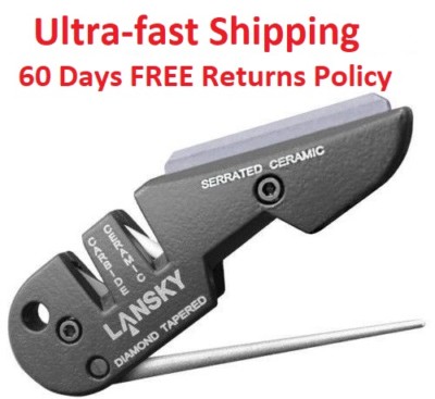 Lansky Blade Medic Measures 4'' Four Sharpeners In One Carbide Ceramic Diamond