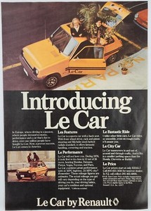 1977 Renault Le Car Yellow Retro Original Print Ad 70's