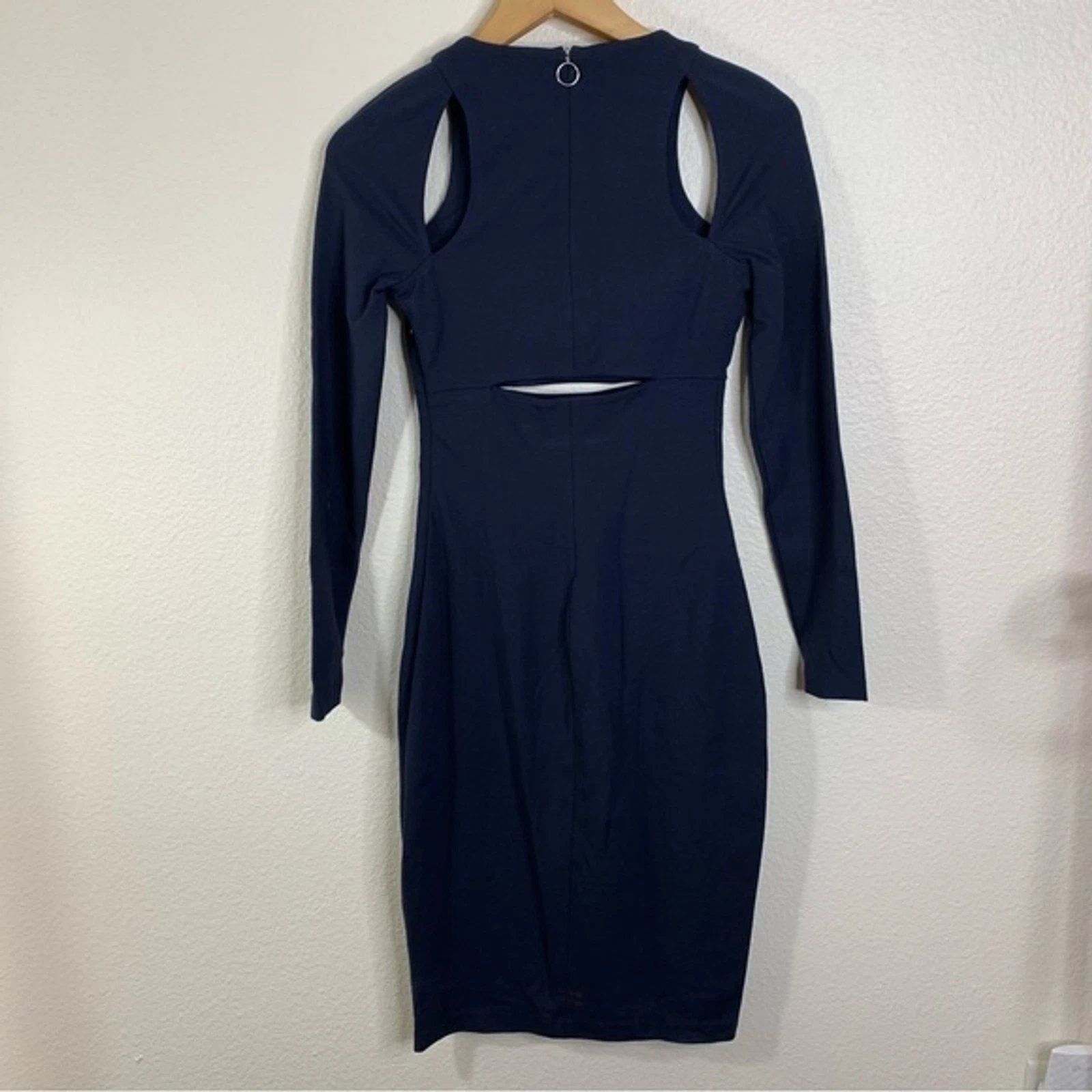 Abito midi T Alexander Wang blu ritagliato bodycon taglia extra small