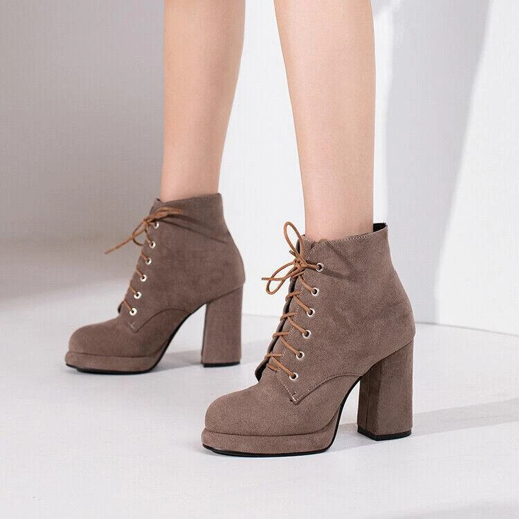 Lace up booties heels cheap