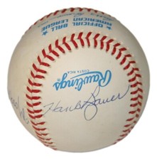 Yankees Greats M Skowron T Tresh Hank Bauer Johnny Blanchard Signed OAL Baseball