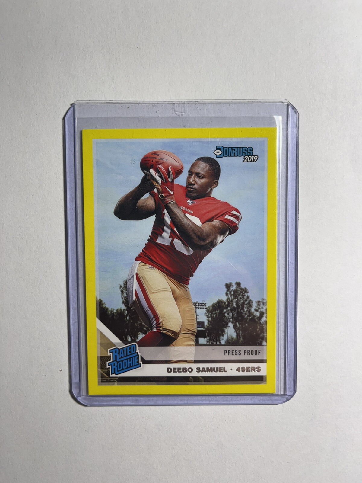 2019 Panini Donruss Deebo Samuel Rated Rookie Press Proof Yellow 49ers #317