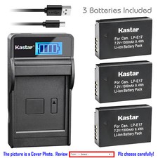 Kastar Battery LCD USB Charger for Canon LP-E17 LC-E17  Canon EOS 750D Camera