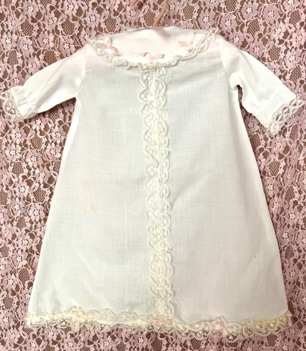 VTG 1960s Big Baby Doll Christening Dress Pajamas Composition
