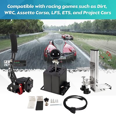 PC USB Simulator Shifter Handbrake with 6+R H Gear Shifter for G29 G27 G920 T300