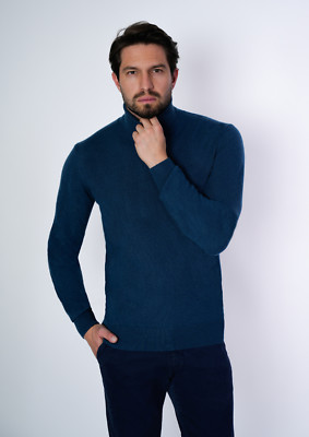 1stAmerican Maglia 100% Cashmere Dolcevita Collo Alto da Uomo Made in Italy