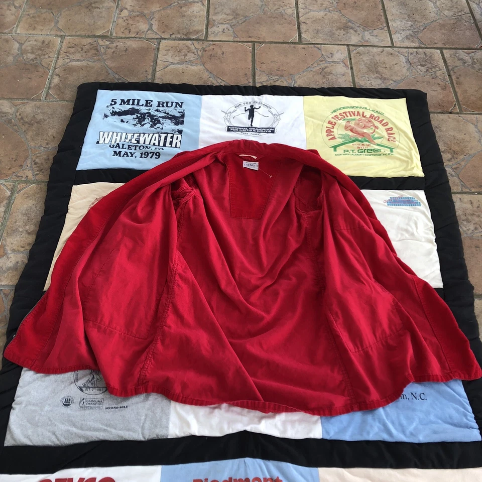 Chaqueta de fumar vintage Sears roja años 50/60/70 Playboy Hugh Hefner M pana Foto 4 de 4