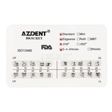 AZDENT Dental Ortho Metal Brackets Mini/Standard Roth/MBT 018/022 Hooks 3/3-4-5