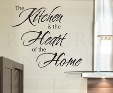 Wall Sticker Decal Quote Vinyl Art Lettering The Heart of the Home Kitchen KI17