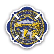 Nebraska State Maltese Cross Sticker Decal - Weatherproof - fire firefighter