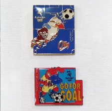 2 PINS! 2000 Sydney Olympic Games Football Soccer Sport Pin Mascot Olly & Syd