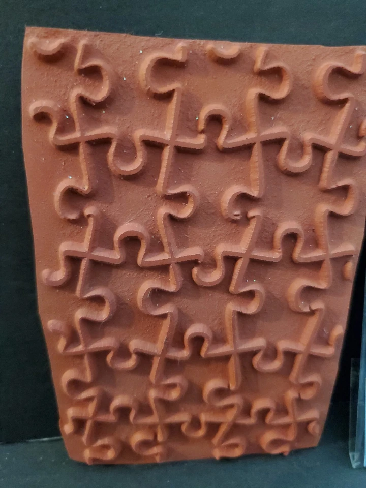 Головоломка фон пены держатель красный резиновый зажим штамп + 2 новые штампы, см. все фотографии - Изображение 2 из 4