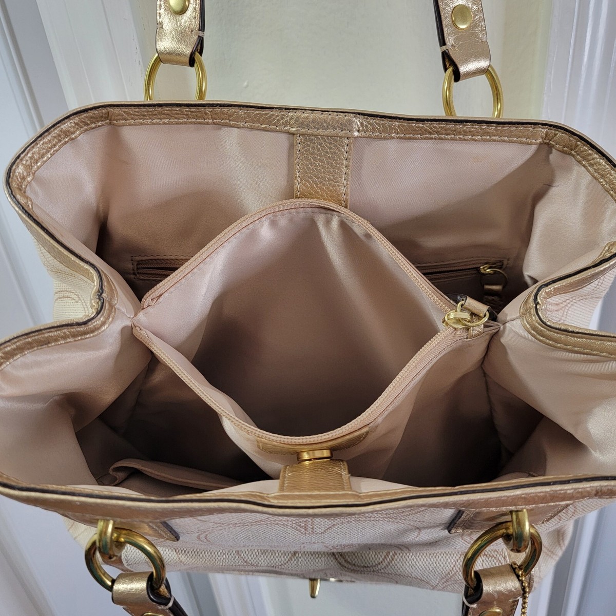 COACH PENELOPE LINEN SIGNATURE TOTE COACH F19266 | eBay