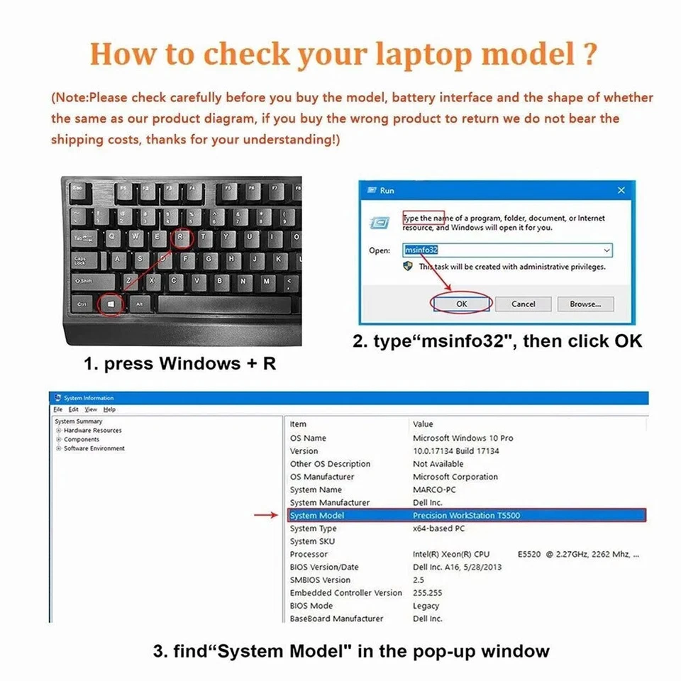 LOTE WDX0R Batería Para Dell Inspiron 15 5567 5568 5368 7368 7569 7579 WDXOR 42Wh Foto 2 de 4