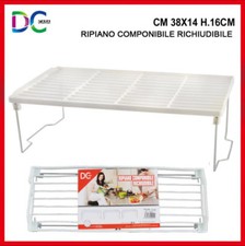 RIPIANO PIANO RICHIUDIBILE IN PLASTICA BIANCO CUCINA MENSOLA PIEGHEVOLE 38X14 CM